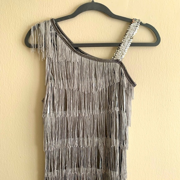 1920s Costumes USA Dress in Grey/Silver - Gatsby Style - Size S - Picture 4 of 9